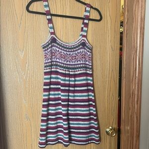 Moda International Purple Striped Knit Sundress with Fair Isle Yoke